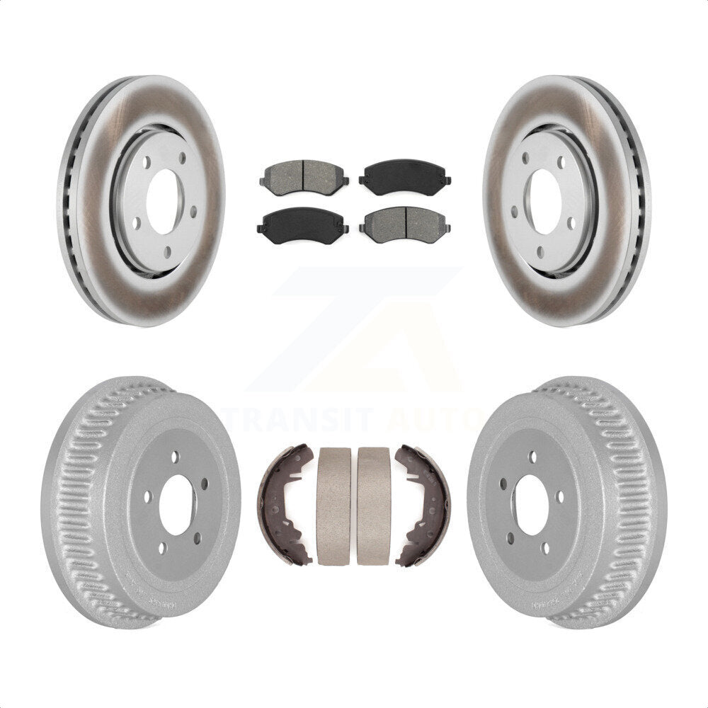 [Avant + Arrière] Kit de disque (revêtu) et plaquette (semi-métallique) de frein pour Dodge Chrysler Town & Country Grand Caravan Voyager KGS-102200 par Transit Auto