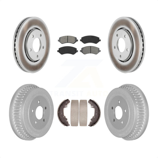 [Avant + Arrière] Kit de disque (revêtu) et plaquette (semi-métallique) de frein pour Dodge Chrysler Town & Country Grand Caravan Voyager KGS-102200 par Transit Auto