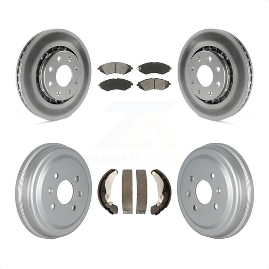 [Avant + Arrière] Kit de disque (revêtu) et plaquette (semi-métallique) de frein pour Chevrolet Aveo Spark Aveo5 Pontiac G3 Suzuki Wave Wave5 Swift+ KGS-102205 par Transit Auto