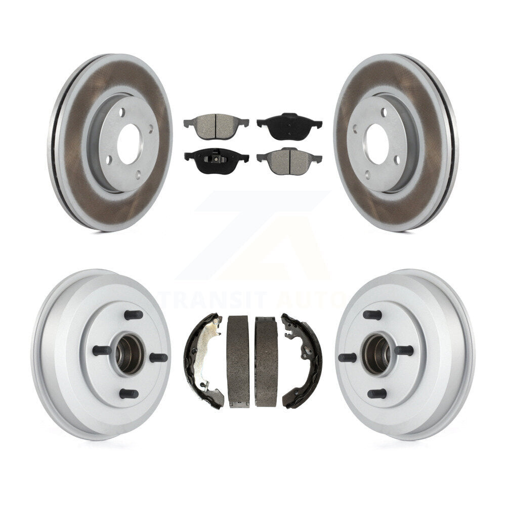 [Avant + Arrière] Kit de disque (revêtu) et plaquette (semi-métallique) de frein pour 2005-2007 Ford Focus Wheel Bearing Includes KGS-102209