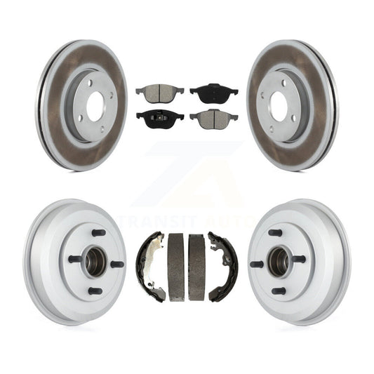 [Avant + Arrière] Kit de disque (revêtu) et plaquette (semi-métallique) de frein pour 2005-2007 Ford Focus Wheel Bearing Includes KGS-102209