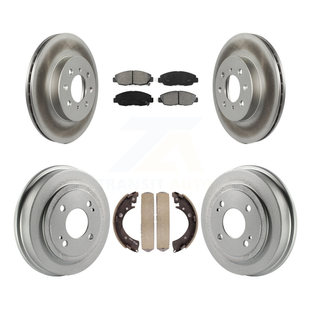 [Avant + Arrière] Kit de disque (revêtu) et plaquette (semi-métallique) de frein pour Honda Civic Acura EL KGS-102221