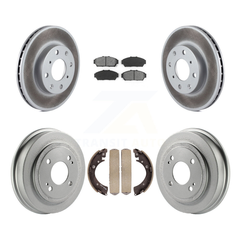 [Avant + Arrière] Kit de disque (revêtu) et plaquette (semi-métallique) de frein pour 1994-1995 Honda Civic EX avec Sedan Automatic transmission Non-ABS KGS-102224