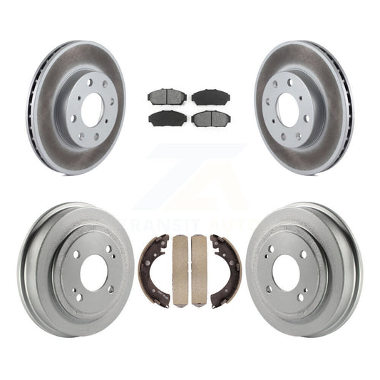 [Avant + Arrière] Kit de disque (revêtu) et plaquette (semi-métallique) de frein pour 1994-1995 Honda Civic EX avec Sedan Automatic transmission Non-ABS KGS-102224