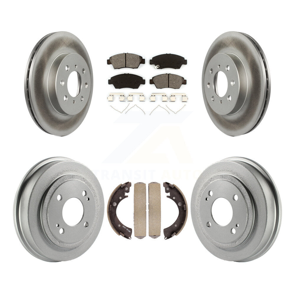 [Avant + Arrière] Kit de disque (revêtu) et plaquette (semi-métallique) de frein pour 2007-2008 Honda Fit KGS-102225