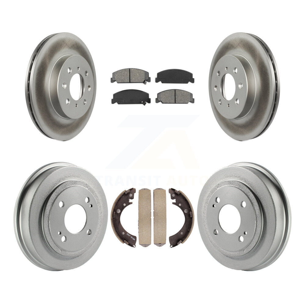 [Avant + Arrière] Kit de disque (revêtu) et plaquette (semi-métallique) de frein pour 1997 Honda Civic LX avec 4-Wheel ABS KGS-102226