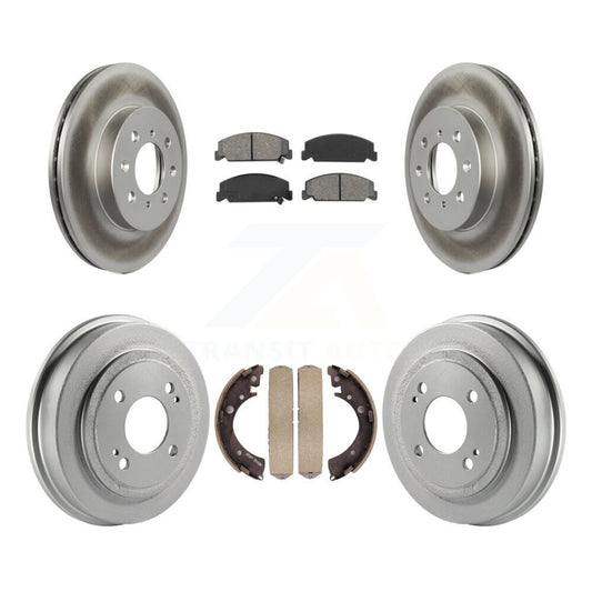 [Avant + Arrière] Kit de disque (revêtu) et plaquette (semi-métallique) de frein pour 1997 Honda Civic LX avec 4-Wheel ABS KGS-102226