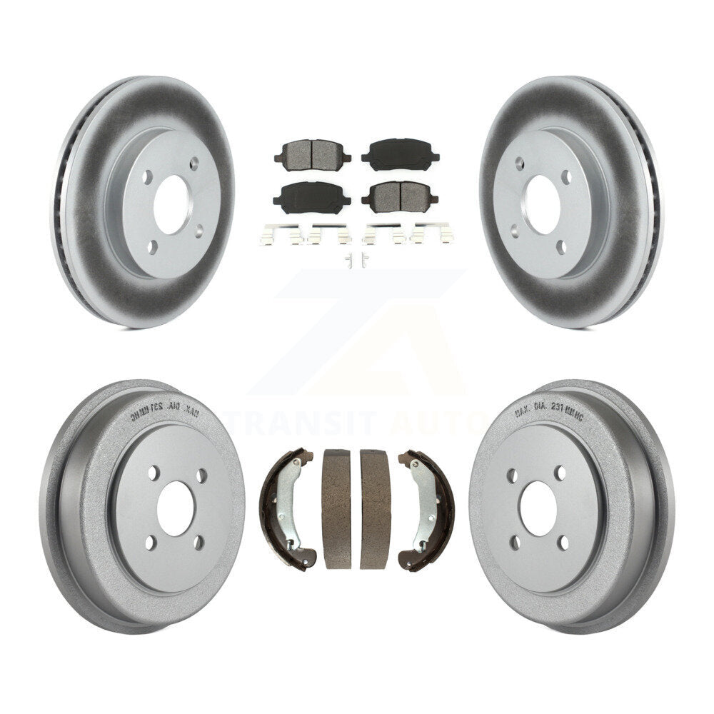 [Avant + Arrière] Kit de disque (revêtu) et plaquette (semi-métallique) de frein pour Chevrolet Cobalt Saturn Ion Pontiac Pursuit KGS-102228