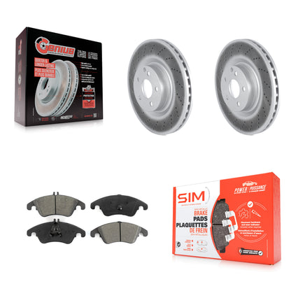 [Avant] Kit de disque (revêtu) et plaquette (semi-métallique) de frein pour Mercedes-Benz C250 E400 E550 KGS-102252