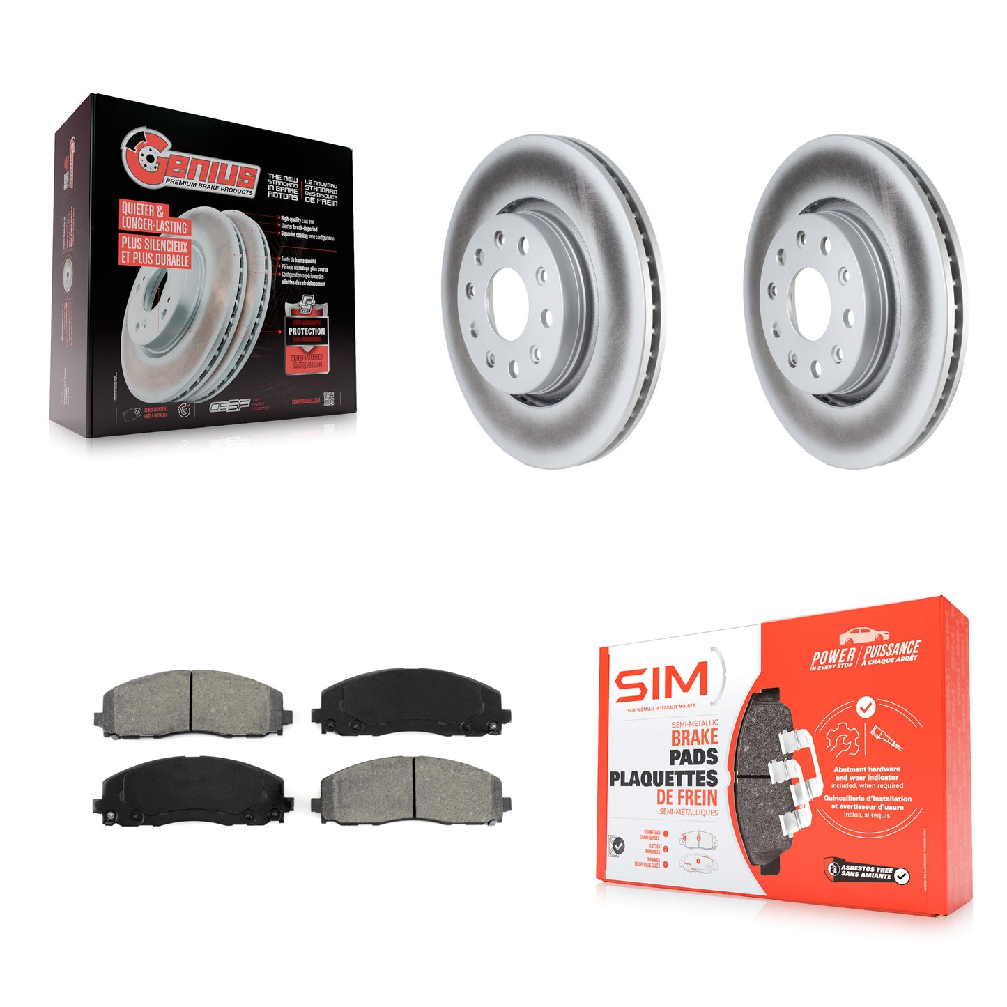 [Avant] Kit de disque (revêtu) et plaquette (semi-métallique) de frein pour Jeep Wrangler Gladiator KGS-102257