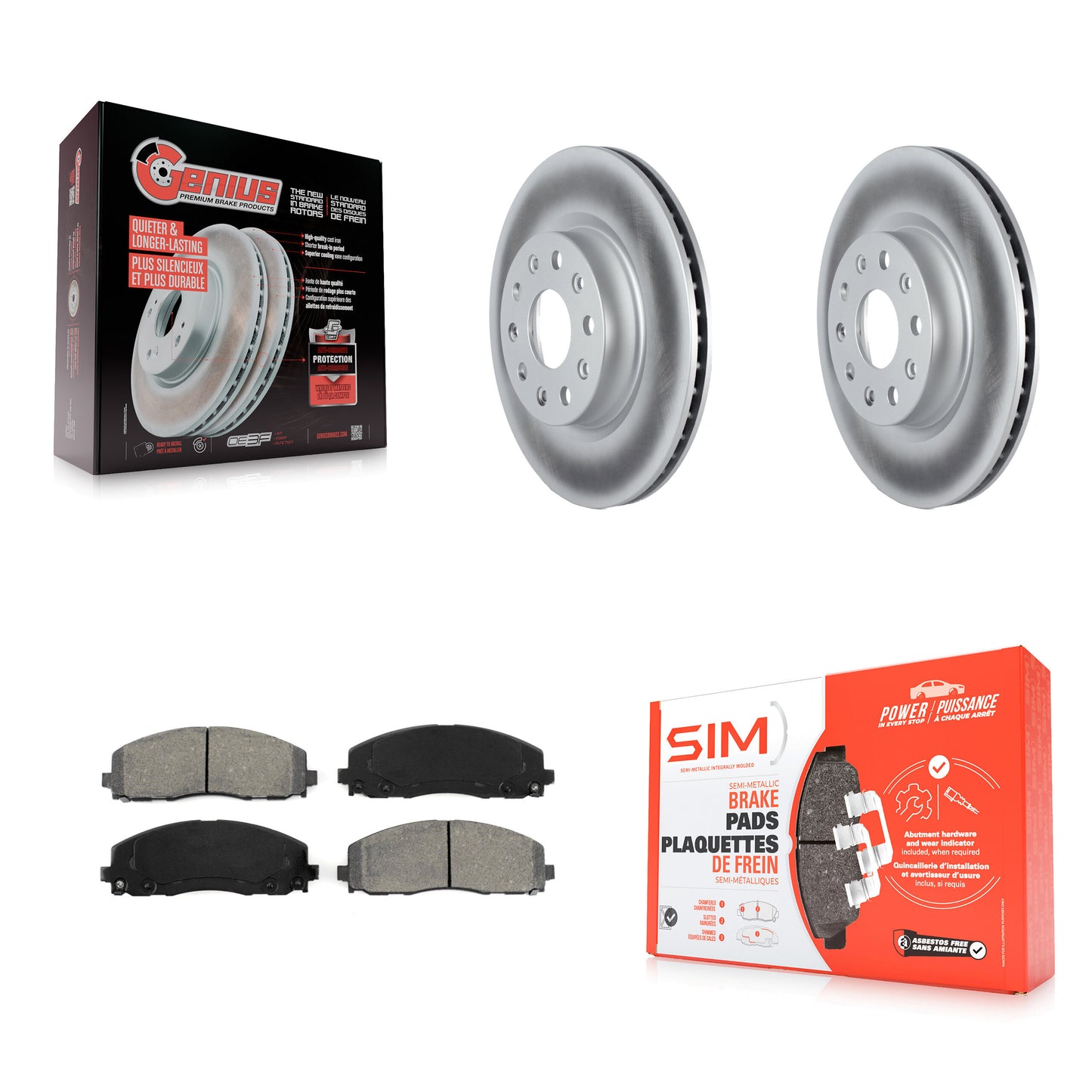 [Avant] Kit de disque (revêtu) et plaquette (semi-métallique) de frein pour 2018-2022 Jeep Wrangler sans Heavy Duty Brakes Code BRY KGS-102258