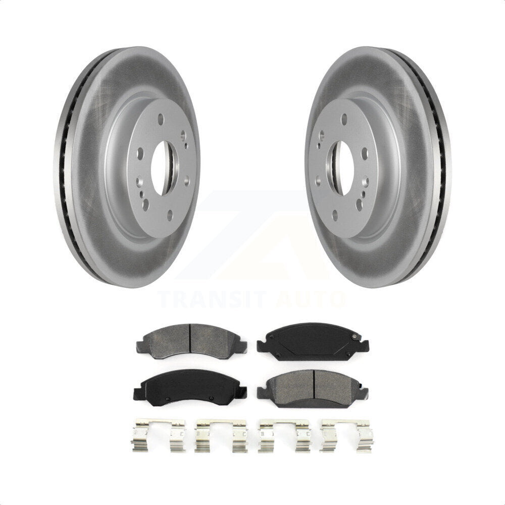 [Avant] Kit de disque (revêtu) et plaquette (semi-métallique) de frein pour 2019 Chevrolet Silverado 1500 LD avec 4 Piston Caliper KGS-102259 par Transit Auto