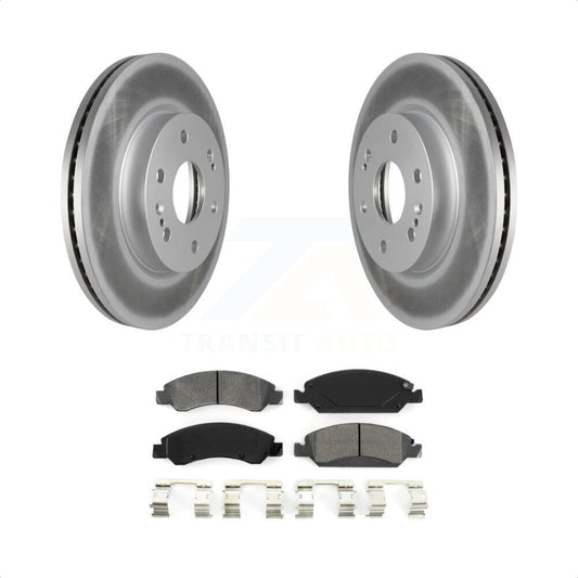 [Avant] Kit de disque (revêtu) et plaquette (semi-métallique) de frein pour 2019 Chevrolet Silverado 1500 LD avec 4 Piston Caliper KGS-102259 par Transit Auto