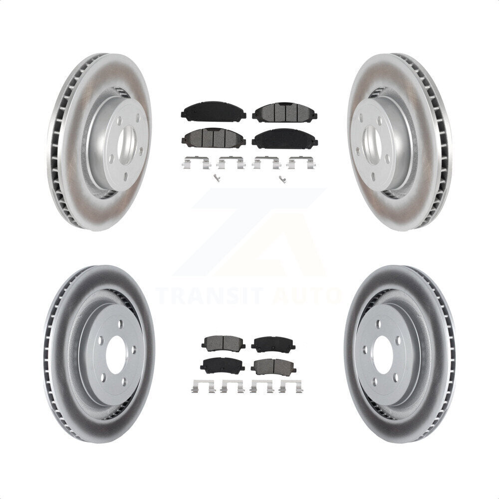 [Avant + Arrière] Kit de disque (revêtu) et plaquette (semi-métallique) de frein pour 2015 Ford Mustang EcoBoost Premium sans Performance Package KGS-102264 par Transit Auto