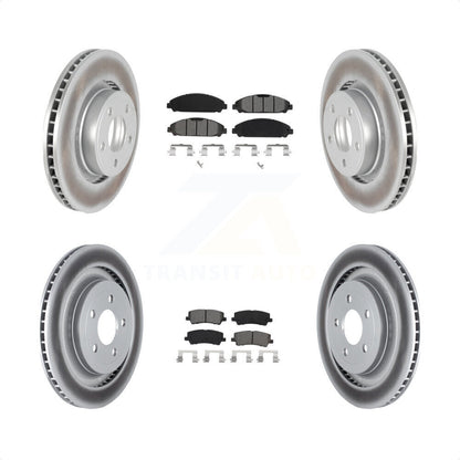 [Avant + Arrière] Kit de disque (revêtu) et plaquette (semi-métallique) de frein pour 2015 Ford Mustang EcoBoost Premium sans Performance Package KGS-102264 par Transit Auto