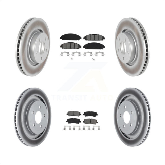 [Avant + Arrière] Kit de disque (revêtu) et plaquette (semi-métallique) de frein pour 2015 Ford Mustang EcoBoost Premium sans Performance Package KGS-102264 par Transit Auto