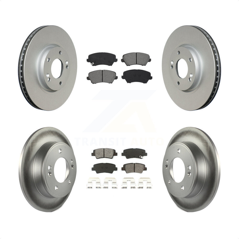 [Avant + Arrière] Kit de disque (revêtu) et plaquette (semi-métallique) de frein pour 2017 Kia Forte Koup SX KGS-102265 par Transit Auto