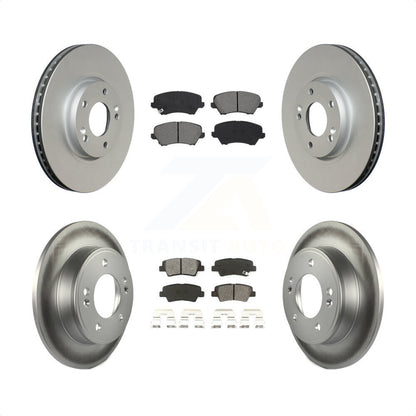 [Avant + Arrière] Kit de disque (revêtu) et plaquette (semi-métallique) de frein pour 2017 Kia Forte Koup SX KGS-102265 par Transit Auto
