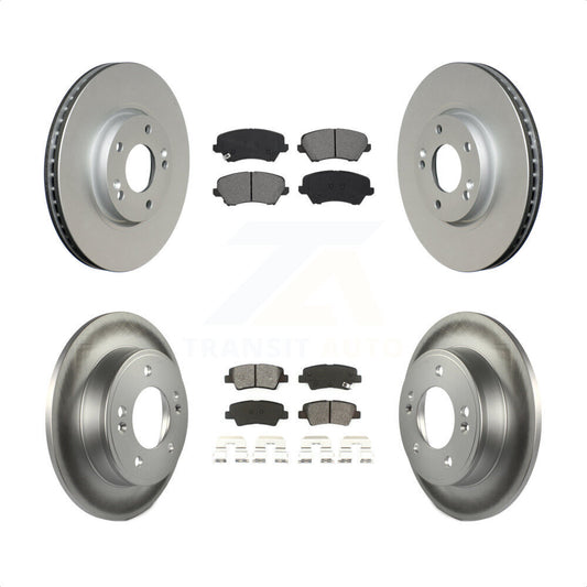 [Avant + Arrière] Kit de disque (revêtu) et plaquette (semi-métallique) de frein pour 2017 Kia Forte Koup SX KGS-102265 par Transit Auto