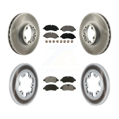 [Avant + Arrière] Kit de disque (revêtu) et plaquette (semi-métallique) de frein pour 2015-2019 Ford Transit-350 HD avec 6 Lug Wheels KGS-102267