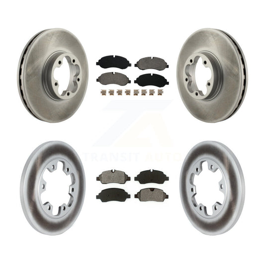 [Avant + Arrière] Kit de disque (revêtu) et plaquette (semi-métallique) de frein pour 2015-2019 Ford Transit-350 HD avec 6 Lug Wheels KGS-102267