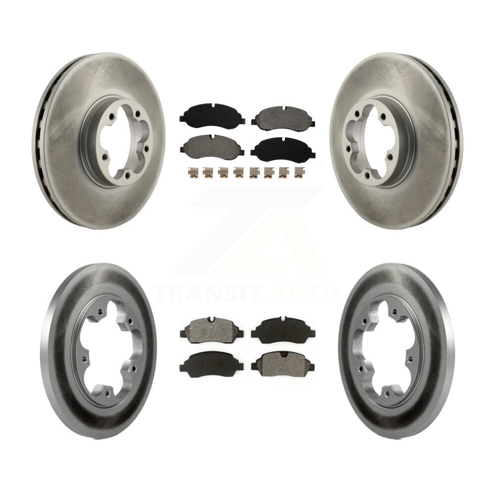 [Avant + Arrière] Kit de disque (revêtu) et plaquette (semi-métallique) de frein pour 2016 Ford Transit-350 HD avec 5 Lug Wheels KGS-102268