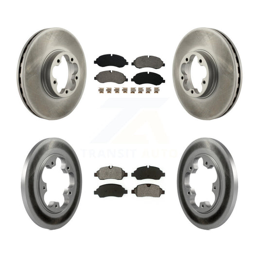 [Avant + Arrière] Kit de disque (revêtu) et plaquette (semi-métallique) de frein pour 2016 Ford Transit-350 HD avec 5 Lug Wheels KGS-102268