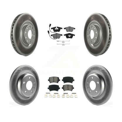 [Avant + Arrière] Kit de disque (revêtu) et plaquette (semi-métallique) de frein pour 2009 Audi A4 Quattro Convertible avec 300mm Diameter Rotor KGS-102271