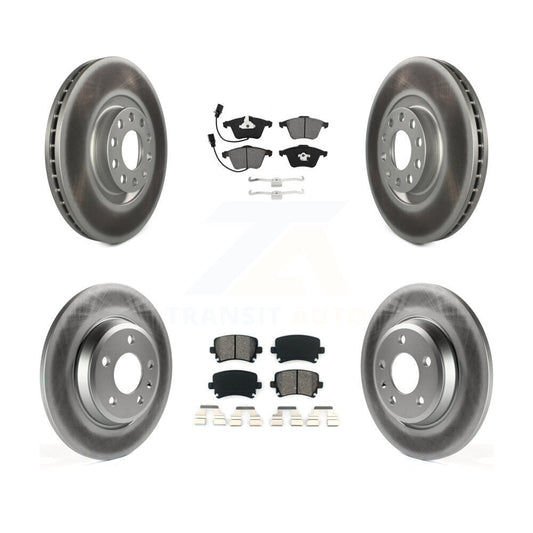 [Avant + Arrière] Kit de disque (revêtu) et plaquette (semi-métallique) de frein pour 2009 Audi A4 Quattro Convertible avec 300mm Diameter Rotor KGS-102271