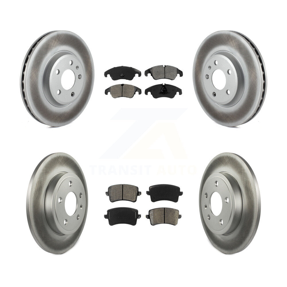 [Avant + Arrière] Kit de disque (revêtu) et plaquette (semi-métallique) de frein pour 2009 Audi A4 Quattro Sedan Wagon avec 288mm Diameter Rotor KGS-102272