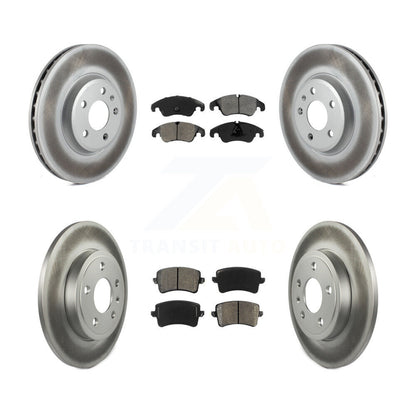 [Avant + Arrière] Kit de disque (revêtu) et plaquette (semi-métallique) de frein pour 2009 Audi A4 Quattro Sedan Wagon avec 288mm Diameter Rotor KGS-102272