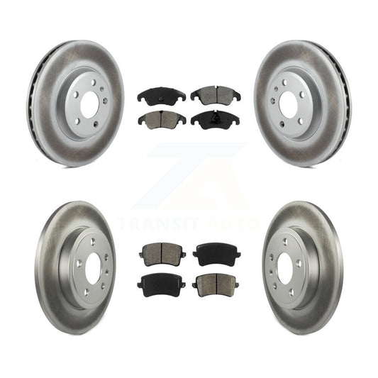 [Avant + Arrière] Kit de disque (revêtu) et plaquette (semi-métallique) de frein pour 2009 Audi A4 Quattro Sedan Wagon avec 288mm Diameter Rotor KGS-102272