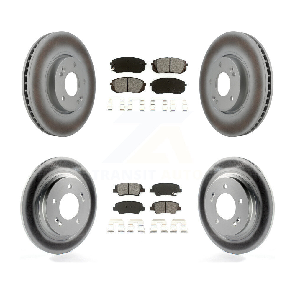 [Avant + Arrière] Kit de disque (revêtu) et plaquette (semi-métallique) de frein pour Kia Soul EV KGS-102274