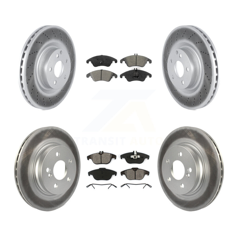 [Avant + Arrière] Kit de disque (revêtu) et plaquette (semi-métallique) de frein pour 2010-2011 Mercedes-Benz E550 Coupe avec 300mm Diameter Rotor KGS-102277
