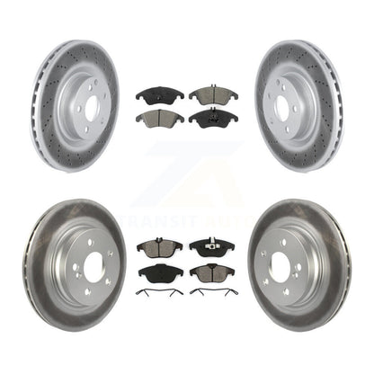 [Avant + Arrière] Kit de disque (revêtu) et plaquette (semi-métallique) de frein pour 2010-2011 Mercedes-Benz E550 Coupe avec 300mm Diameter Rotor KGS-102277