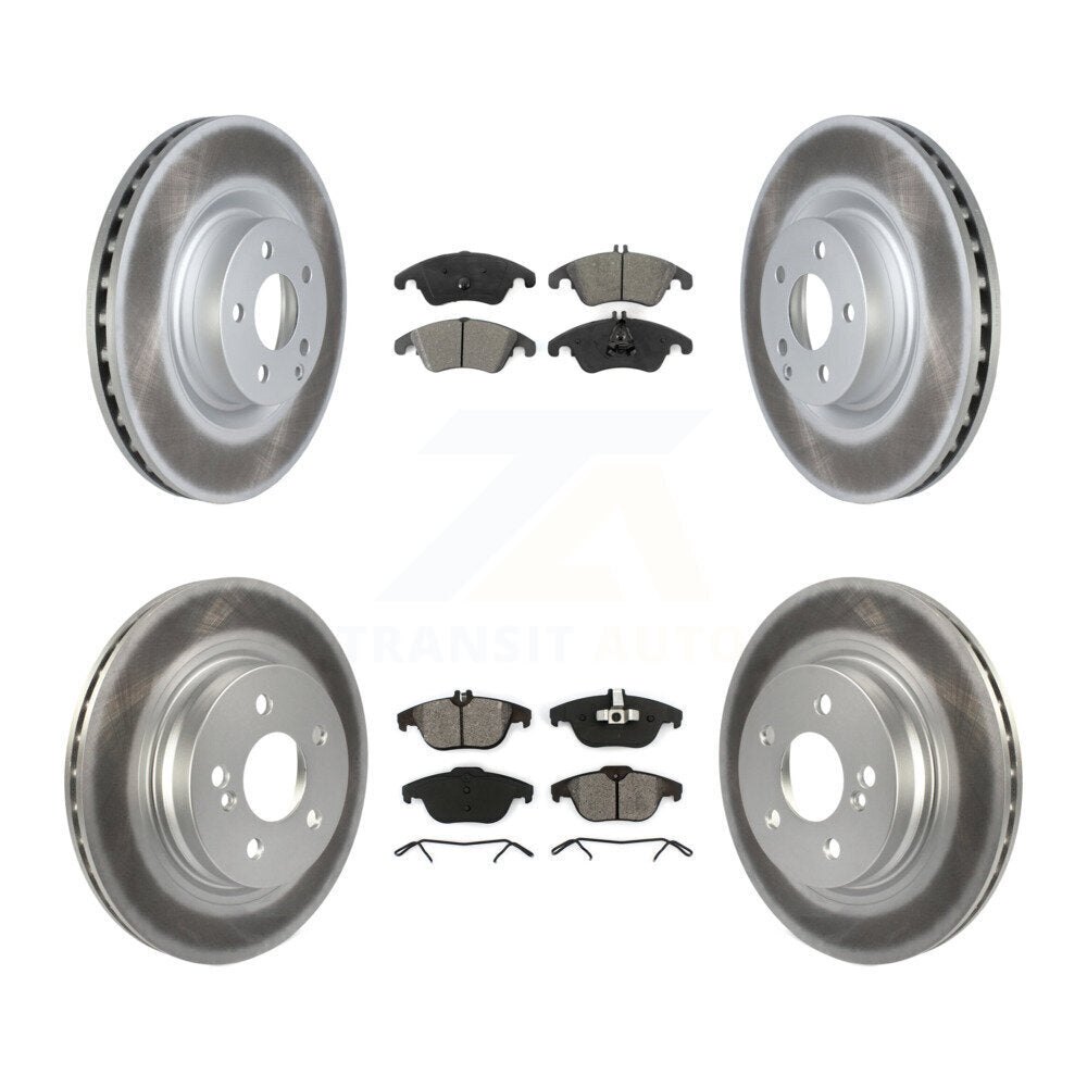 [Avant + Arrière] Kit de disque (revêtu) et plaquette (semi-métallique) de frein pour 2010-2011 Mercedes-Benz E550 Coupe avec 300mm Diameter Rotor KGS-102278