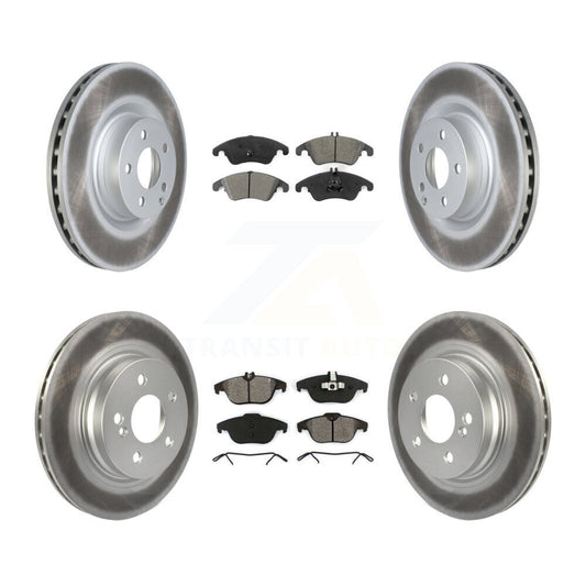 [Avant + Arrière] Kit de disque (revêtu) et plaquette (semi-métallique) de frein pour 2010-2011 Mercedes-Benz E550 Coupe avec 300mm Diameter Rotor KGS-102278