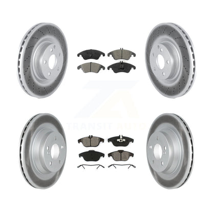 [Avant + Arrière] Kit de disque (revêtu) et plaquette (semi-métallique) de frein pour 2010-2011 Mercedes-Benz E550 Coupe avec 320mm Diameter Rotor KGS-102279