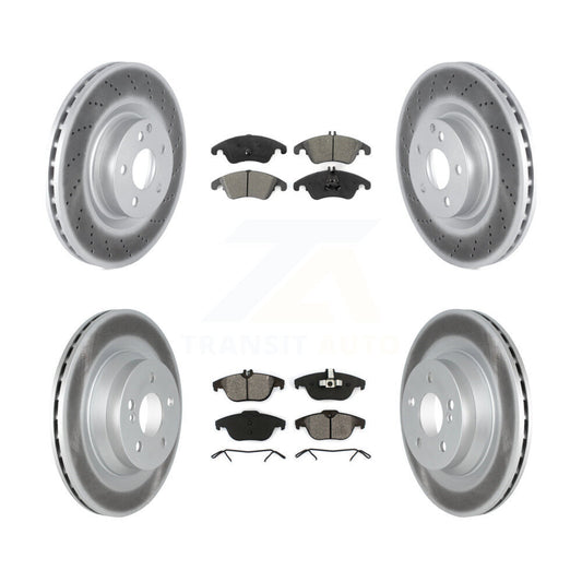 [Avant + Arrière] Kit de disque (revêtu) et plaquette (semi-métallique) de frein pour 2010-2011 Mercedes-Benz E550 Coupe avec 320mm Diameter Rotor KGS-102279