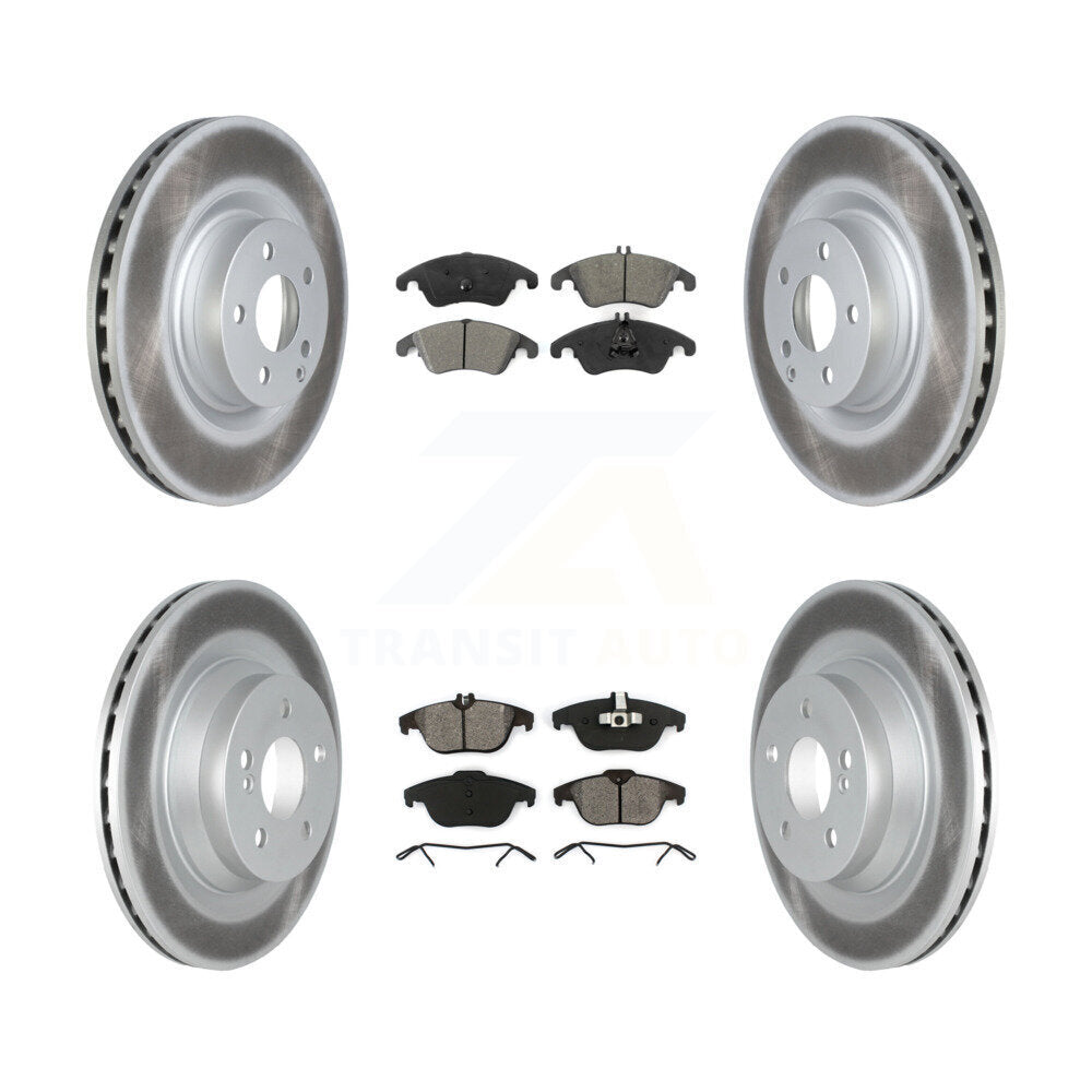 [Avant + Arrière] Kit de disque (revêtu) et plaquette (semi-métallique) de frein pour 2010-2011 Mercedes-Benz E550 Coupe avec 320mm Diameter Rotor KGS-102280