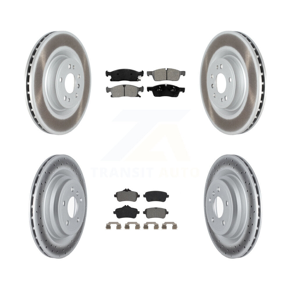 [Avant + Arrière] Kit de disque (revêtu) et plaquette (semi-métallique) de frein pour 2016-2017 Mercedes-Benz GLE400 sans Sport Package KGS-102287