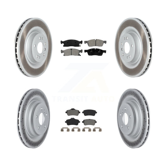 [Avant + Arrière] Kit de disque (revêtu) et plaquette (semi-métallique) de frein pour 2016-2017 Mercedes-Benz GLE400 sans Sport Package KGS-102287