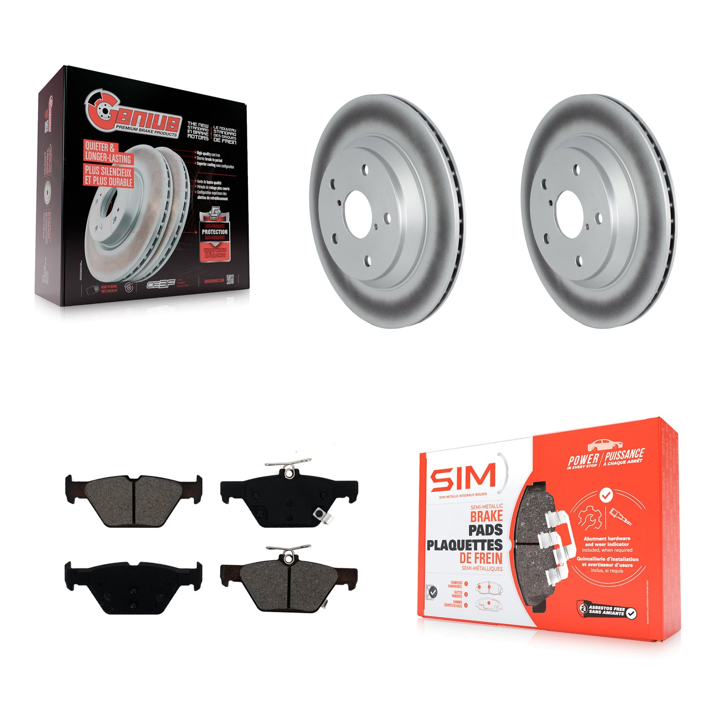 [Arrière] Kit de disque (revêtu) et plaquette (semi-métallique) de frein pour Subaru Forester KGS-102302