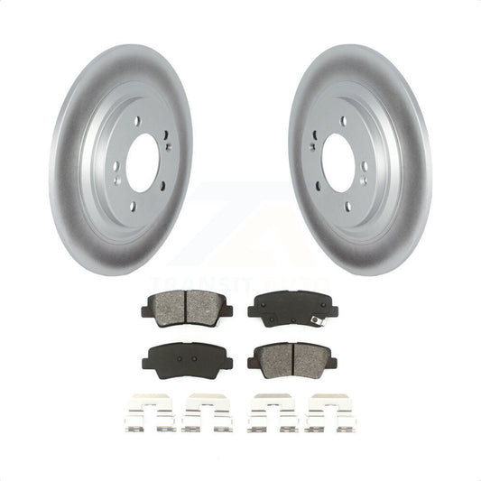 [Arrière] Kit de disque (revêtu) et plaquette (semi-métallique) de frein pour 2017 Kia Cadenza Limited Technology avec Electric Parking KGS-102307 par Transit Auto
