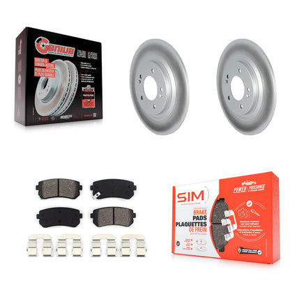 [Arrière] Kit de disque (revêtu) et plaquette (semi-métallique) de frein pour 2017 Kia Cadenza Limited Technology avec Manual Parking KGS-102308