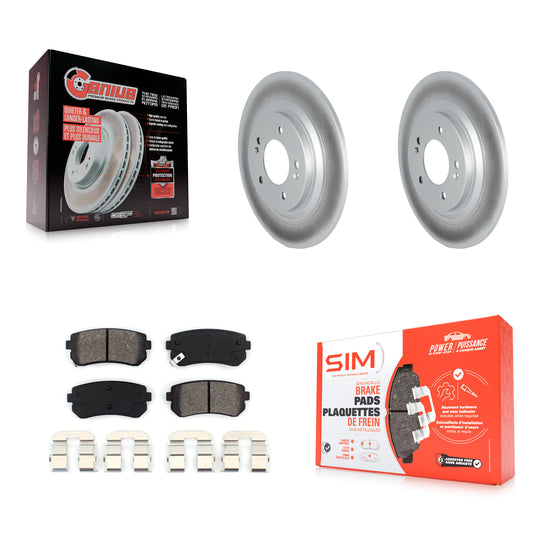 [Arrière] Kit de disque (revêtu) et plaquette (semi-métallique) de frein pour 2017 Kia Cadenza Limited Technology avec Manual Parking KGS-102308