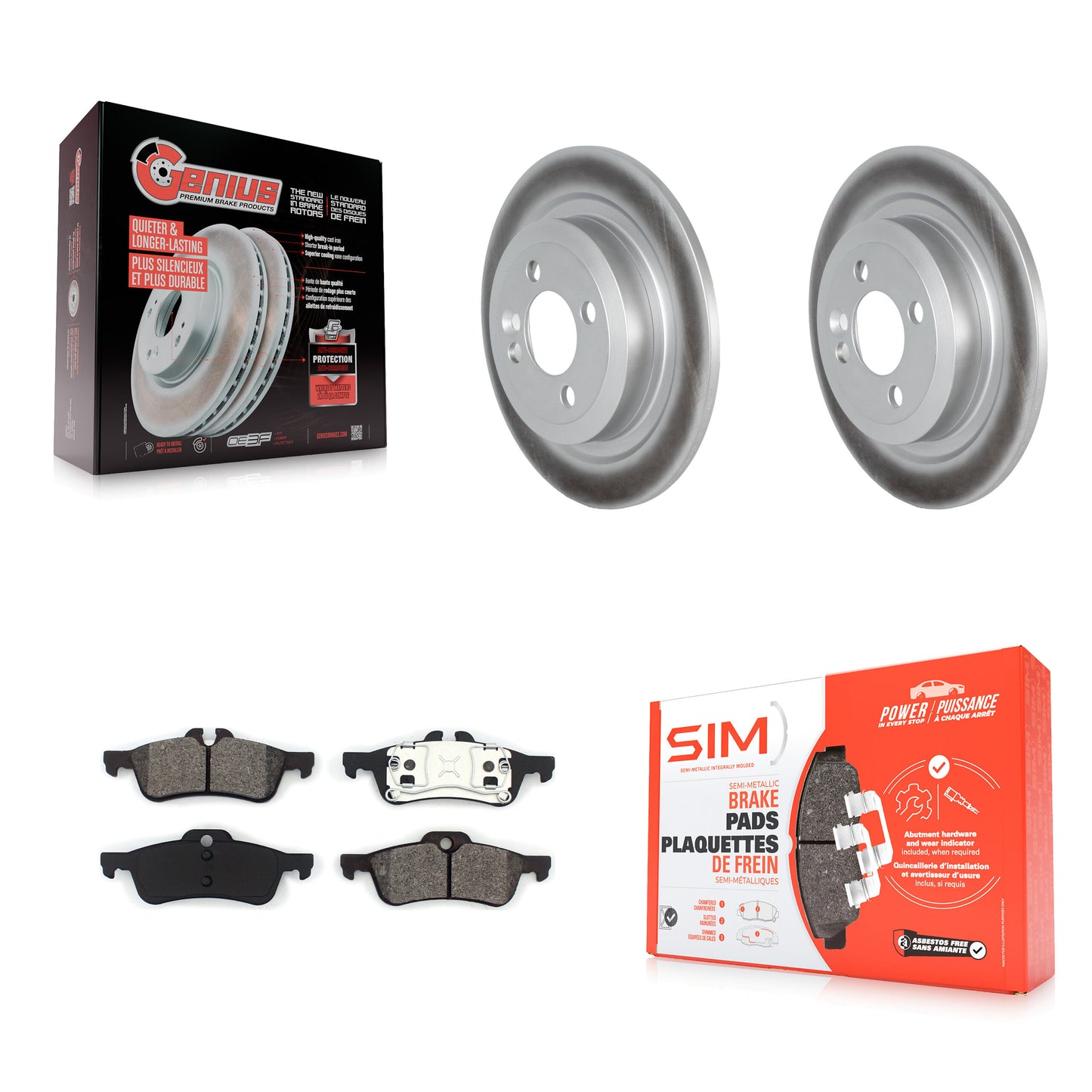 [Arrière] Kit de disque (revêtu) et plaquette (semi-métallique) de frein pour 2007-2008 Mini Cooper Convertible avec 280mm Diameter Rotor KGS-102310