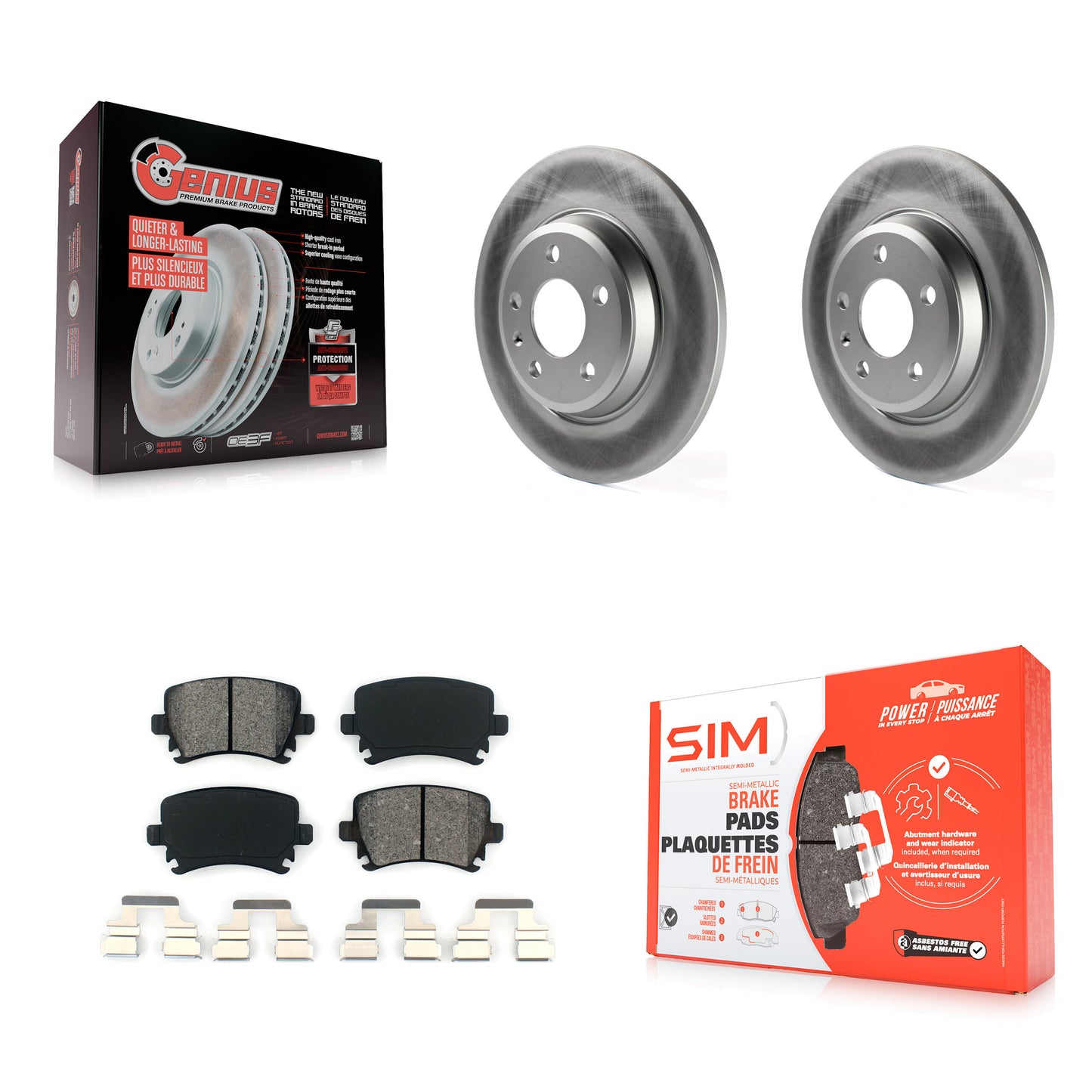 [Arrière] Kit de disque (revêtu) et plaquette (semi-métallique) de frein pour 2009 Audi A4 Quattro Convertible avec 300mm Diameter Rotor KGS-102312