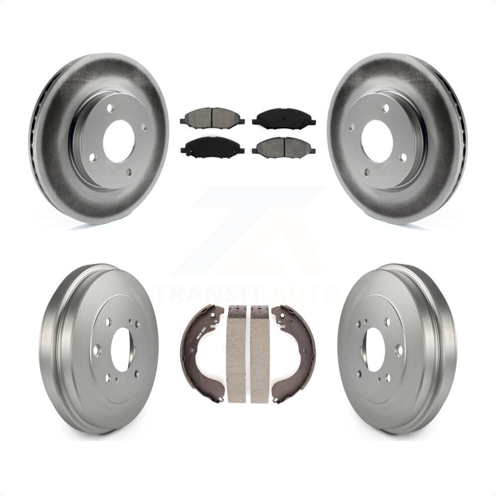 [Avant + Arrière] Kit de disque (revêtu) et plaquette (semi-métallique) de frein pour 2008 Nissan Versa 4-Wheel ABS KGS-102323 par Transit Auto