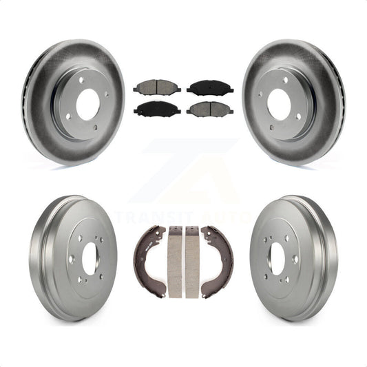 [Avant + Arrière] Kit de disque (revêtu) et plaquette (semi-métallique) de frein pour 2008 Nissan Versa 4-Wheel ABS KGS-102323 par Transit Auto